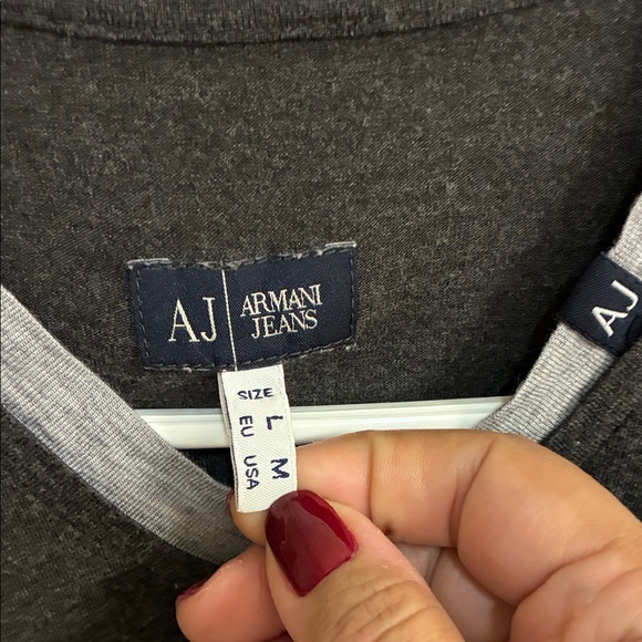 Giorgio Armani Men’s Charcoal Long Sleeve Top in Sz M - Picture 5 of 7